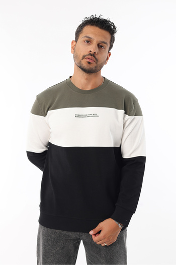 Rodrigo Men's Doubleface Fabric Block Piece Colorful 100% Cotton Sweatshirt