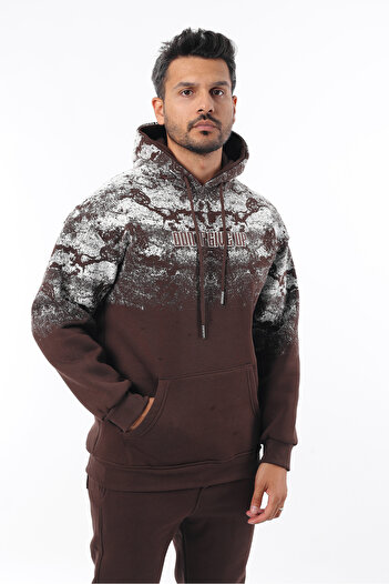 Rodrigo Φούτερ Unisex Half Oversize από βαμβακερό μαλακό φλις με κουκούλα και τσέπη καγκουρό με στάμπα