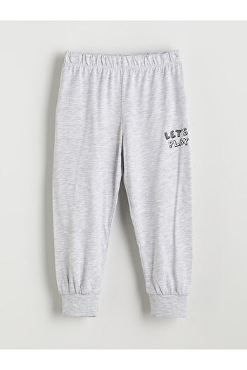 LC Waikiki Gray Elastic Waist Boys' Pajama Bottoms, Pack of 2