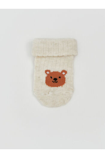 LC Waikiki Ecru Printed Baby Boy Socks 3-Piece Set