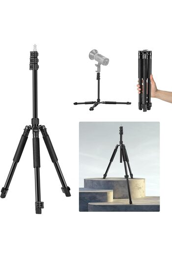 NEEWER ST195 Photography Light Stand, 1.5-6.4 ft/47-195 cm Aluminium Reversible Studio Lighting Trip