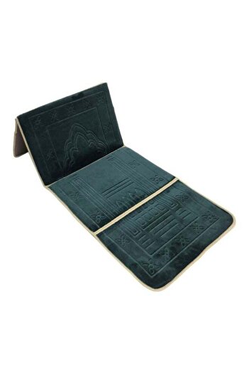 Gerenic Foldable Prayer Mat and Backrest 2-in-1 Green 110x54cm