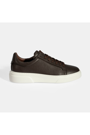 Desa Men's Brown Laced Leather Casual Shoes