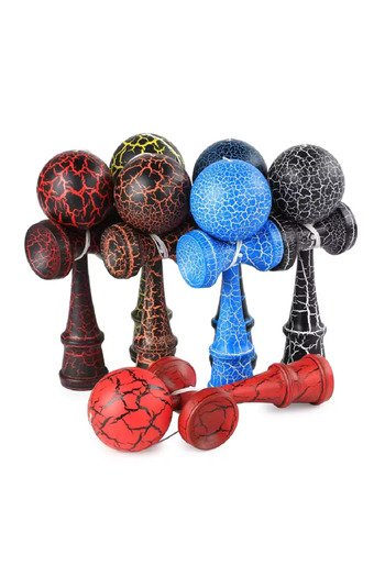 Sultan SET 6 Wooden Kendama 18 cm – classic model with cracked design, non-slip surface