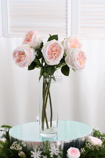 Yapay Çiçek Deposu Artificial Luxury Wet Peony 45 cm Powder Pink