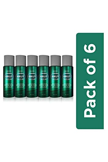 Brut Set 6 x Original Style Deodorant Body Spray, Fresh, Verde 200 ml