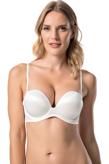 Le Jardin Silicone Padded Magic 2 Size up Push up Strapless Bra Blanche Lj7036