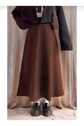 BUTİK AYVİTRİN Women's Hijab Puff Long Bell Scuba Skirt
