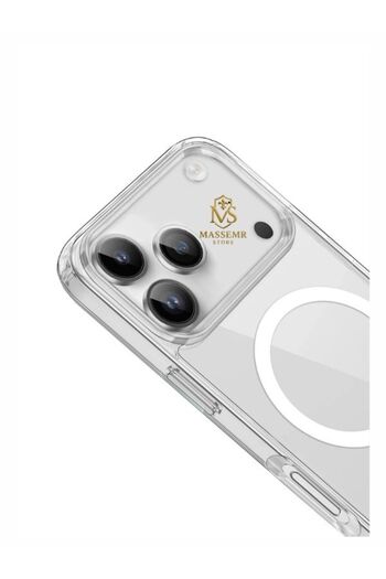 Massemr iPhone 17 Pro Max Pc Hard Non-Yellowing Case Magsafe Compatible Transparent Shock Absorbing Cover