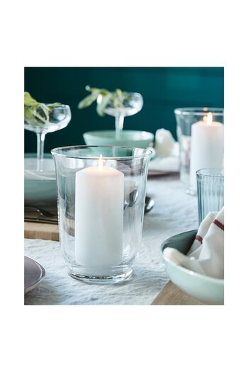 IKEA POMP Vase/lantern, clear glass, 18 cm