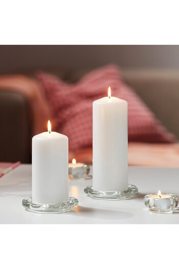 IKEA BLADFÅGEL Candle dish, clear glass, 11 cm