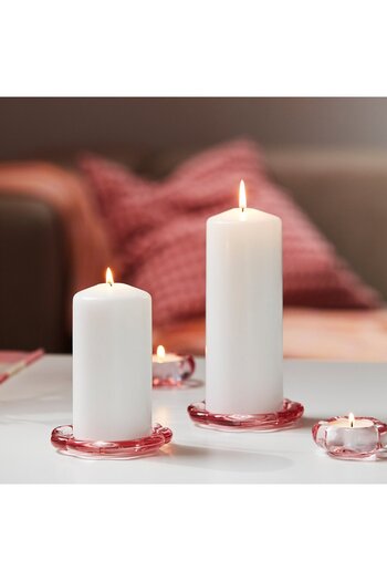 IKEA BLADFÅGEL Candle dish, pink, 11 cm