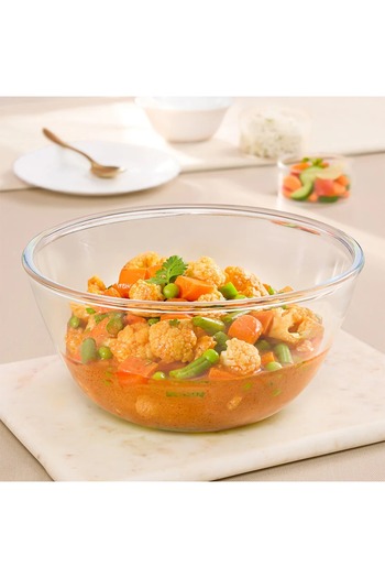 Borosil Mixing & Serving Bowl, 2.5L | Oven, Microwave & Freezer Safe | Scratch & Stain Resistant