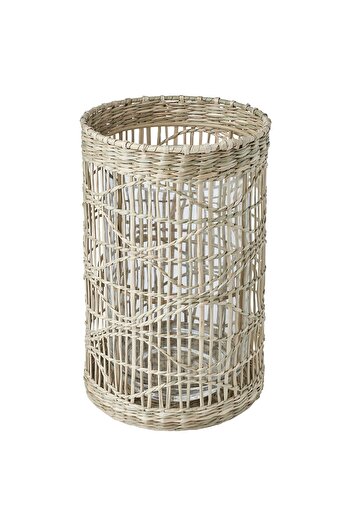 IKEA SLIPPRIG Lantern for block candle, handmade sedge