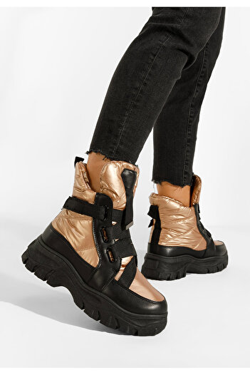 B T Shoes Γυναικείες Μπότες Χιονιού χρυσα Esterra