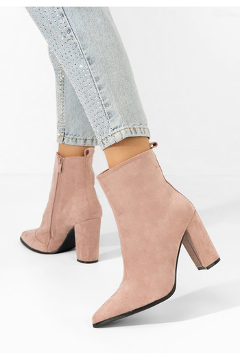 B T Shoes Μποτάκια με τακούνι Adalina V2 μπεζ