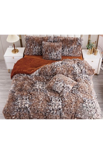 CHIRASO CHIRASO Bedding, FLUFFY Cocolino Fur, Bed Sheet 220x240cm, Duvet Cover 200x230cm, 4 Pillowcases