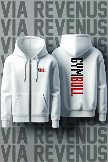 Vordevia Ζακέτα Gym Bull με στάμπα μπροστά και πίσω, Unisex με φερμουάρ και κουκούλα