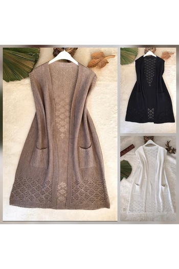 ENDAMIM 3 Pieces Thin Knitted Mom Vest