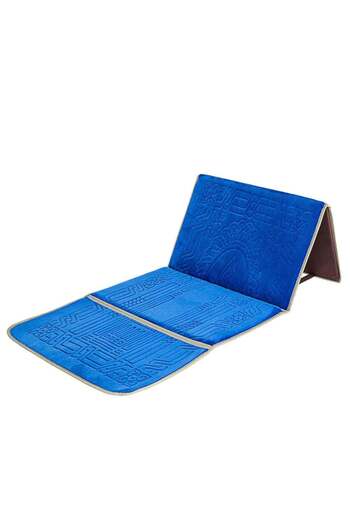 Store7 Padded Prayer Rug with Velvet Surface and Foldable Backrest 2-in-1 Soft 110cm x 55cm