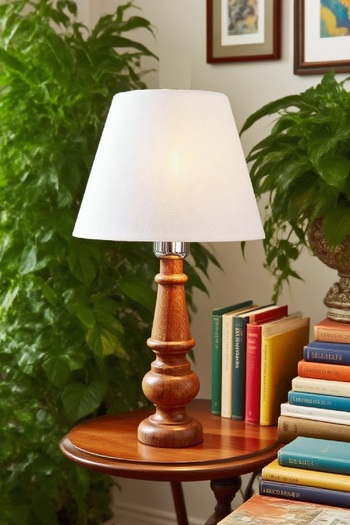 571 Store Decorative Lampshade Table Lamp Lighting Lamp with Wooden Body and Fabric Headboard