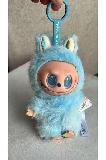 ZRN AKSESUAR Labubu Blue Color Plush Toy Keyring/Bag Charm/Toy