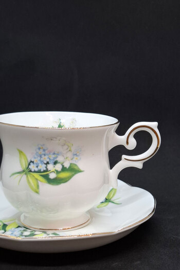 ROYAL CANTERBURY Lily of the Valley Vintage Double Coffee Cup 2 Pieces 120 ml