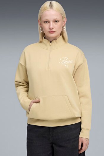 Puma Ess Script Half-Zip Crew Women's Sweatshirt