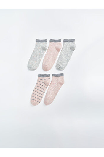 LC Waikiki Sparkling Selections from Shining Store |   Patterned Women's Booties Socks 5 Pack