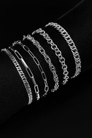sleyshop Thick Chain 6-Piece Women's Bracelet Set