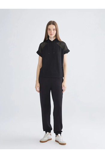 LC Waikiki Xsides Black Women's Jogger Sweatpants with Elastic Waist