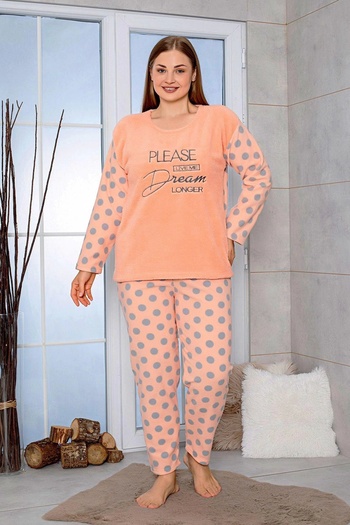 BRAXELL Plush Fleece Pajama Set - Winter Plus Size Women's Pajamas