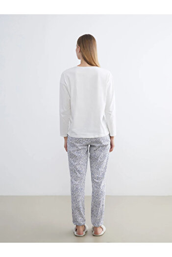 LC Waikiki Crew Neck Printed Women's Pajamas Set