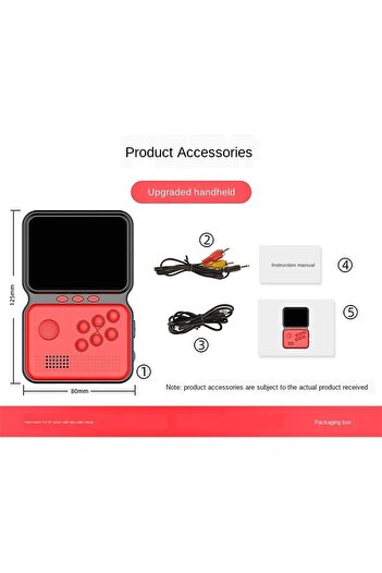 Generic M3 Handheld Gaming Console 900 in 1 Classic Retro Portable Pocket Video Game Console, Red