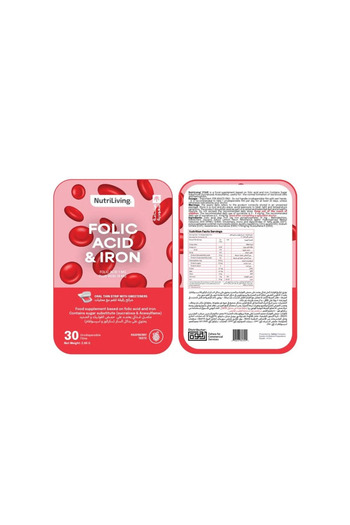 NutriLiving Nutri-Living Folic Acid & Iron Orally Dispersible Supplement - 30 Tablets