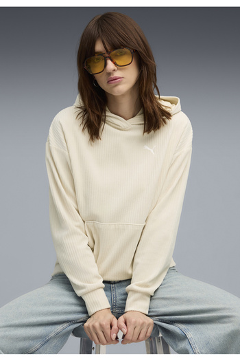 Puma Essentials Ανυψωμένο Βελουτέ Ριμπ Φούτερ Γυναικείο