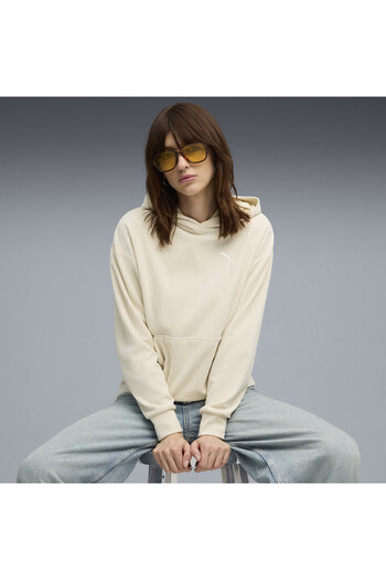Puma Essentials Ανυψωμένο Βελουτέ Ριμπ Φούτερ Γυναικείο