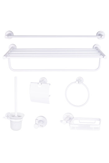 Trendy's Seven-piece bathroom accessory set, TRENDY'S, white