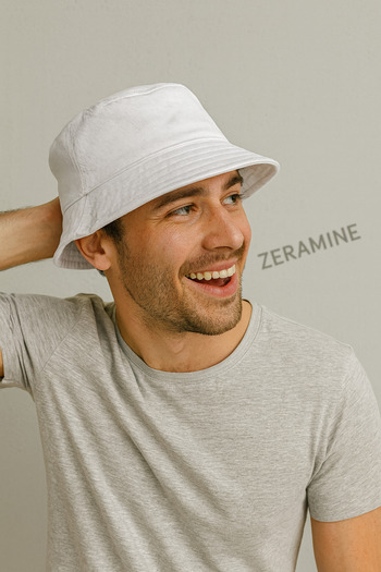 ZERAMİNE Bucket Bermuda Unisex Hat White