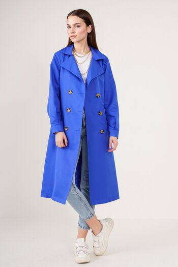 Hiccup Bdart Buttoned Two Lapel Long Trench Coat