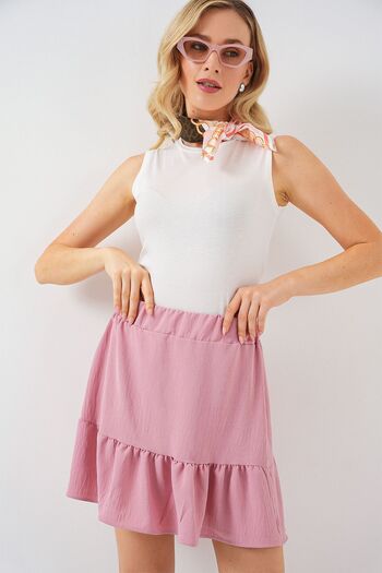 Hiccup Bdart Lined Textured Mini Skirt