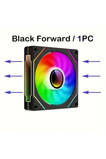 Choice4 A-RGB WHITE Black Forward 1pc PRISM IV PRO Case Cooling Fan 120mm 5V 3 PIN ARGB, 12V 4 PIN PWM, for