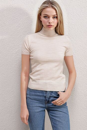 Hiccup Bdart Slim Fit Ribbed High Neck Sweater