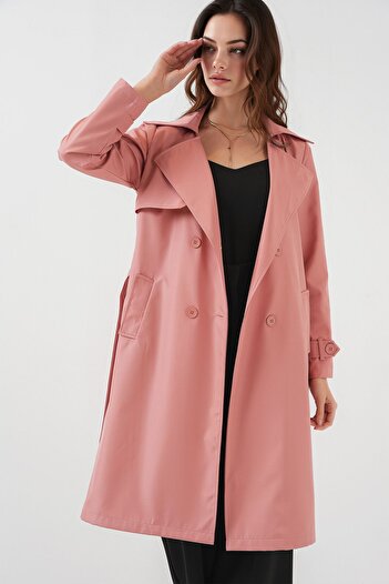 Hiccup Bdart Buttoned Lined Trench Coat
