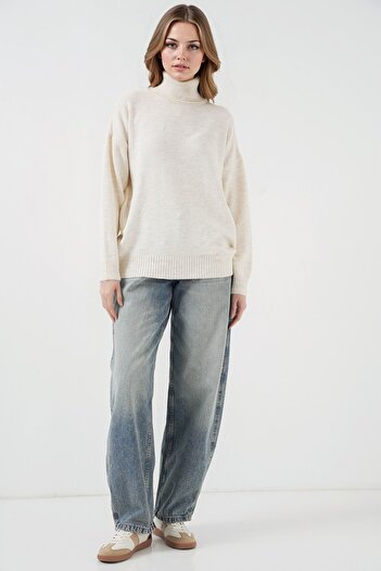 Hiccup Bdart Oversized Ribbed High Neck Sweater