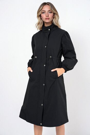 Hiccup Bdart Long Lined Trench Coat, Low Collar