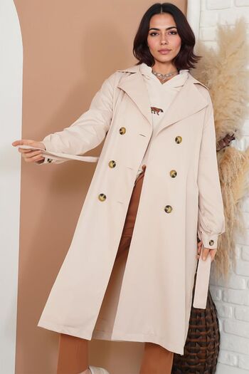 Hiccup Bdart Button Closure Long Trench Coat