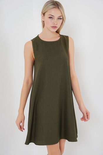 Hiccup Bdart Short Linen Blend A-Line Dress