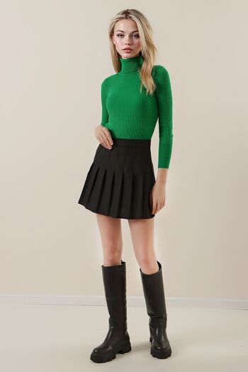 Hiccup Bdart Textured High Neck Slim Fit Knitwear