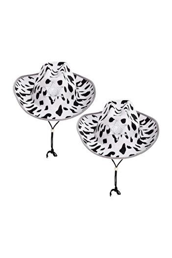 Spooktacular Creations Set of 2 Spooktacular Creations cowboy hats, felt, black/white, 33 cm